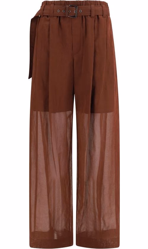 Brunello Cucinelli Brown Cotton Casual Pants