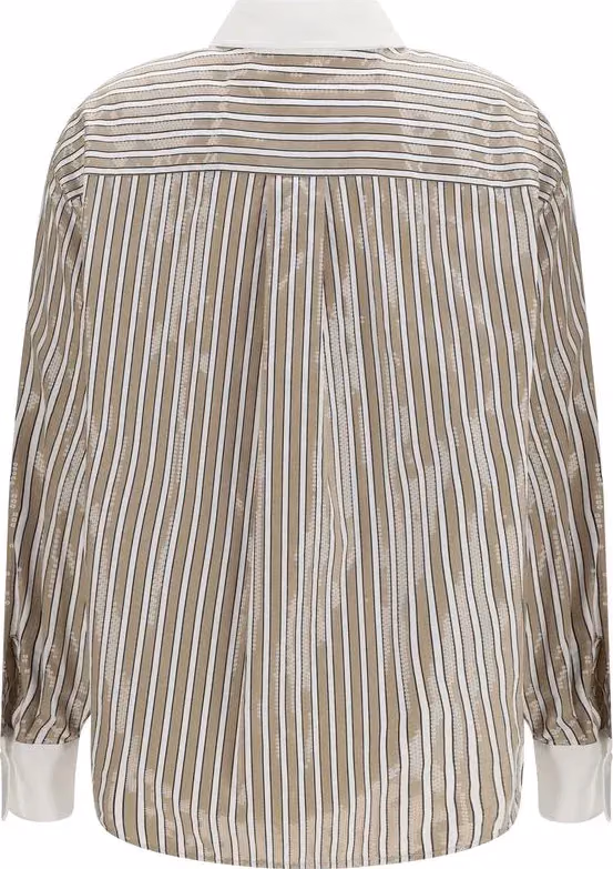 Brunello Cucinelli Beige Cotton Pattern Shirt