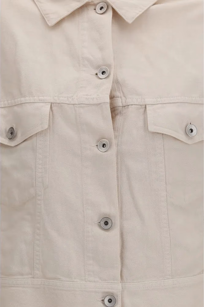 Brunello Cucinelli White Cotton Denim Jacket