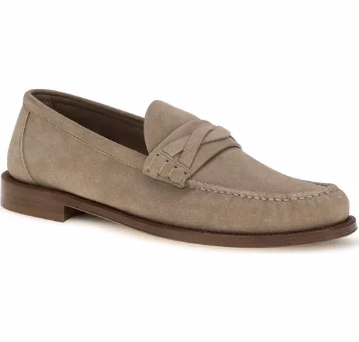 Brunello Cucinelli Beige Suede Leather Slip-On Loafers