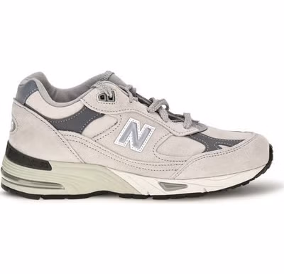 Gray Suede Leather Athletic Sneakers
