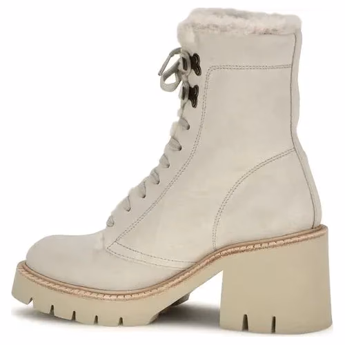 Pedro García Beige Calf Leather Bos Taurus Lace-Up Boots
