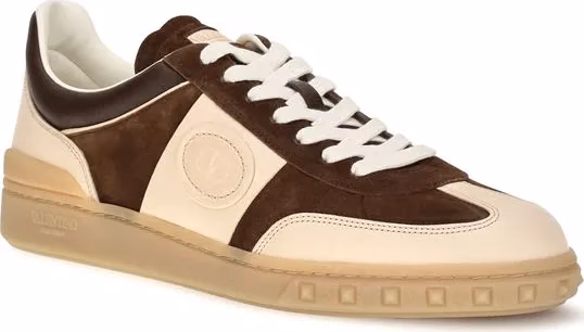 Valentino Garavani Brown Suede Leather Athletic Sneakers