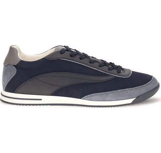 Brunello Cucinelli Blue Suede Leather Athletic Sneakers