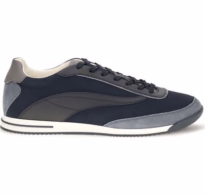 Blue Suede Leather Low Top Sneakers