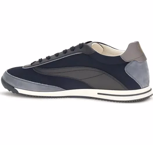 Brunello Cucinelli Blue Suede Leather Athletic Sneakers