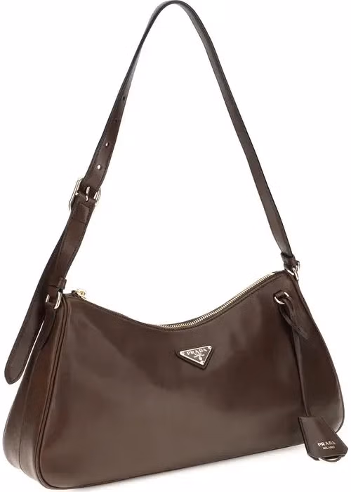 Prada Brown Calf Leather Bos Taurus Shoulder Bag