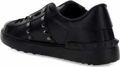 Valentino Garavani Black Calf Leather Bos Taurus Athletic Sneakers