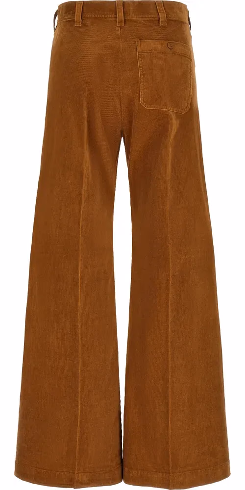 Polo Ralph Lauren Brown Cotton Flared Pants