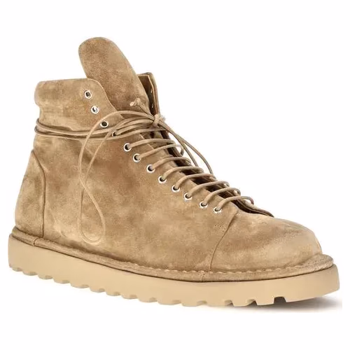Marsell Beige Suede Leather Lace-Up Boots