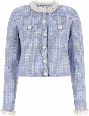 Blue Cotton Full-Length Jacket