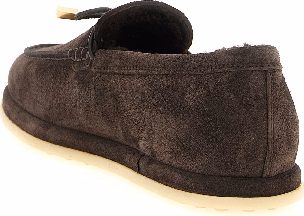 Tod's Brown Calfskin Slip-On Loafers