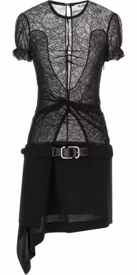 Black Polyamide Short Dress