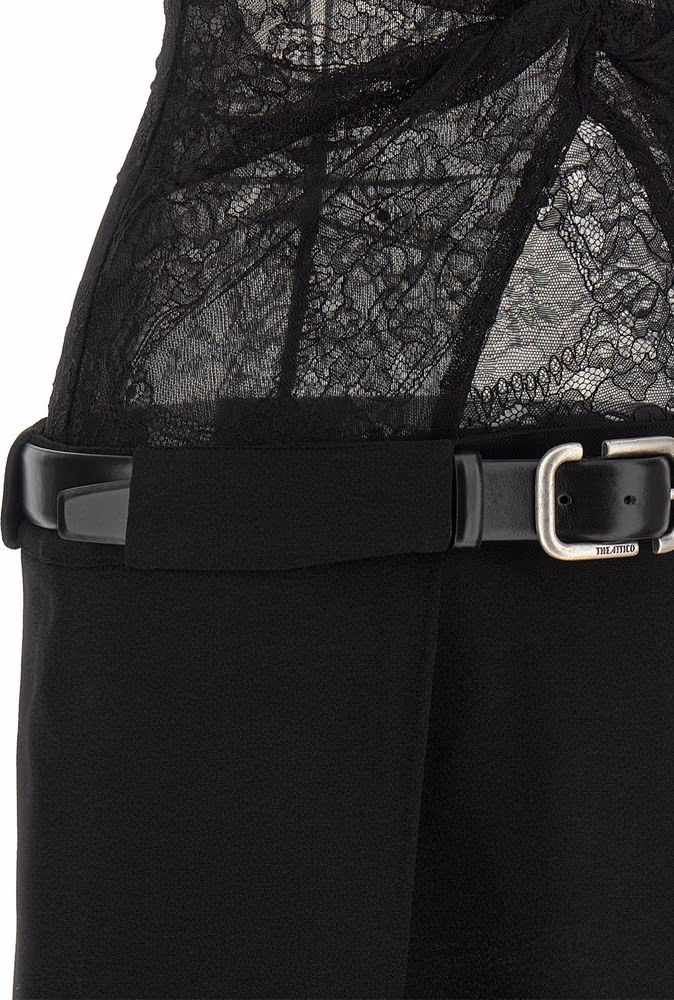 The Attico Black Polyamide Short Dress