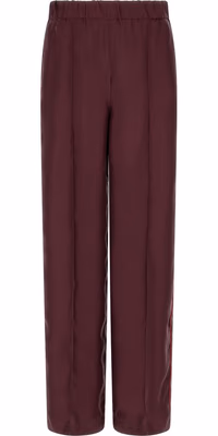 Bordeaux Silk Casual Pants