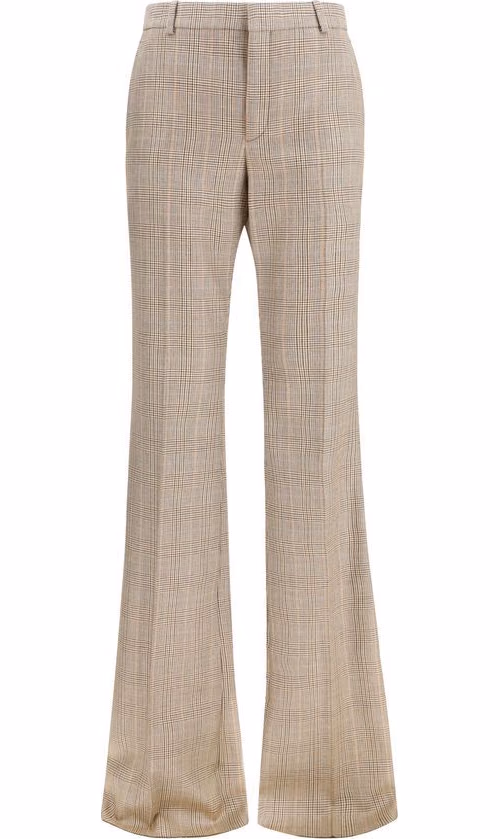 Saint Laurent Beige Wool Oves Aries Flared Pants