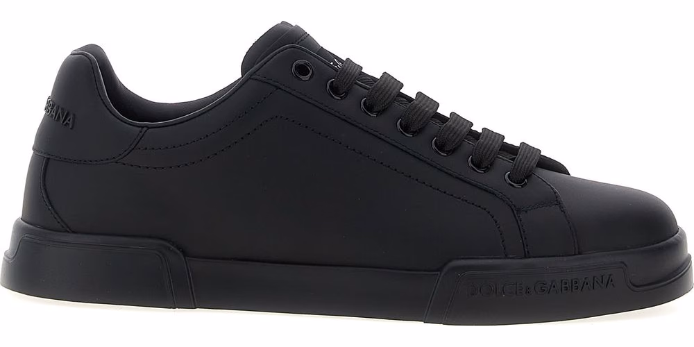 Dolce & Gabbana Black Calfskin Low Top Sneakers