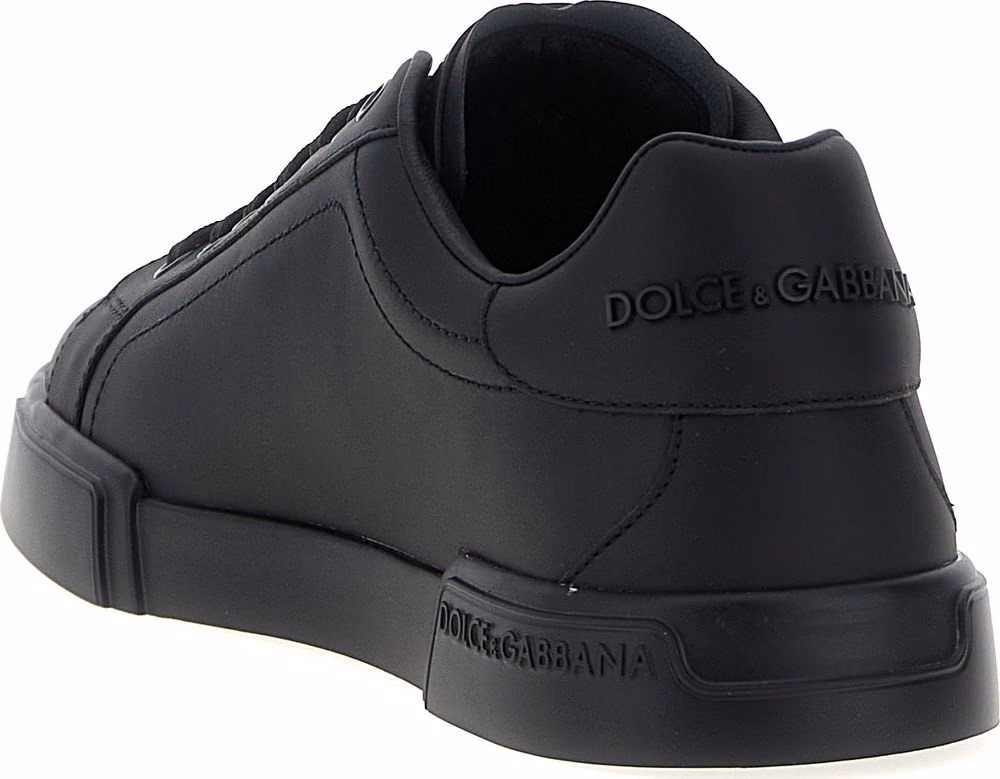 Dolce & Gabbana Black Calfskin Low Top Sneakers