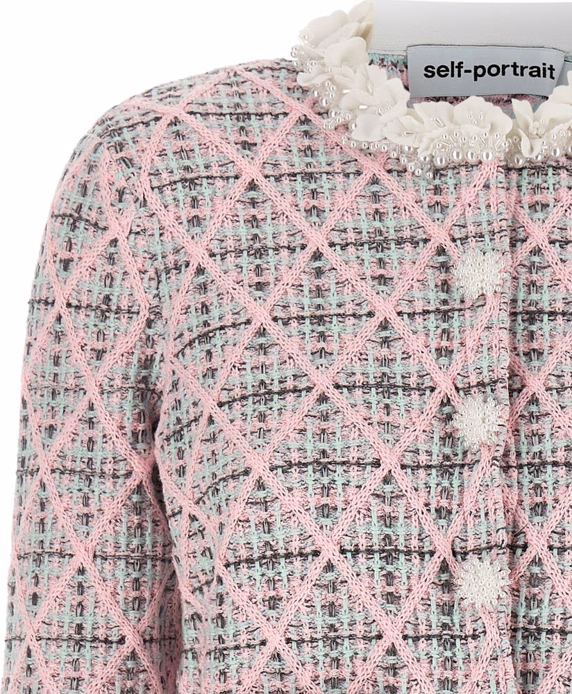 Self-Portrait Multicolor Cotton Cardigan
