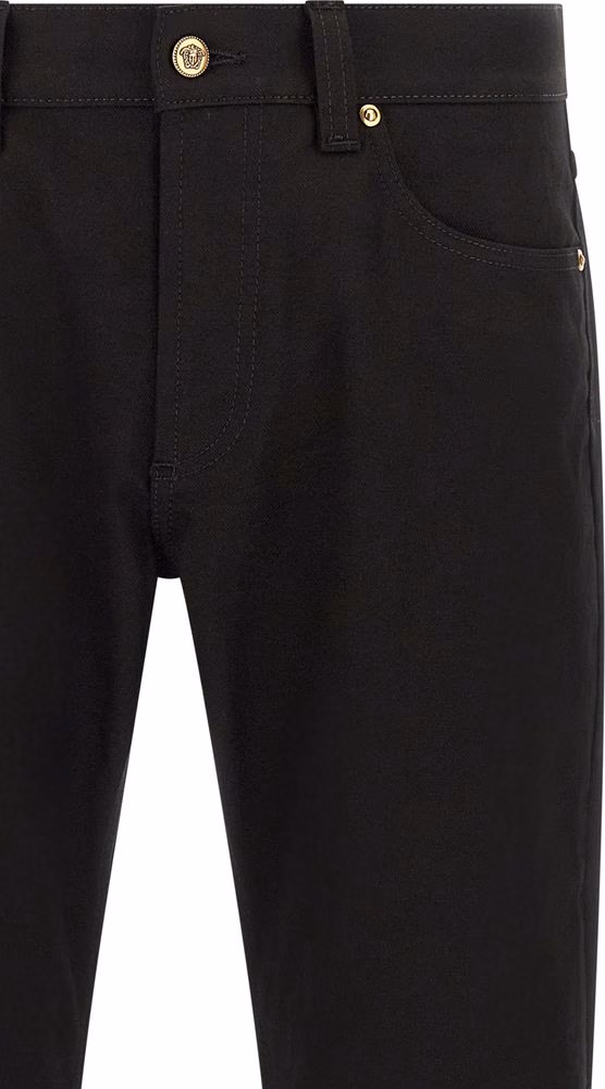 Versace Black Cotton Straight-Leg Jeans