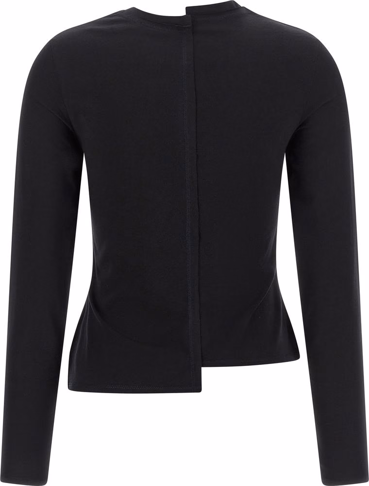 Y-3 Black Cotton Long Sleeve T-Shirt