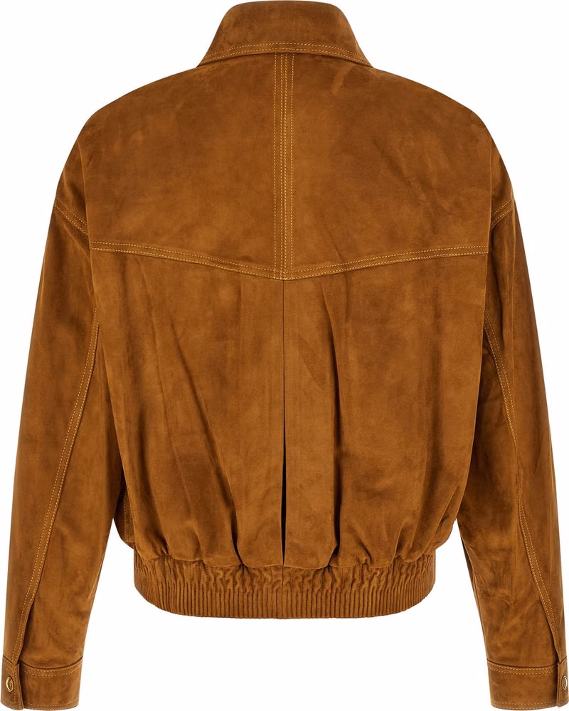 Versace Brown Lamb Leather Leather Jacket