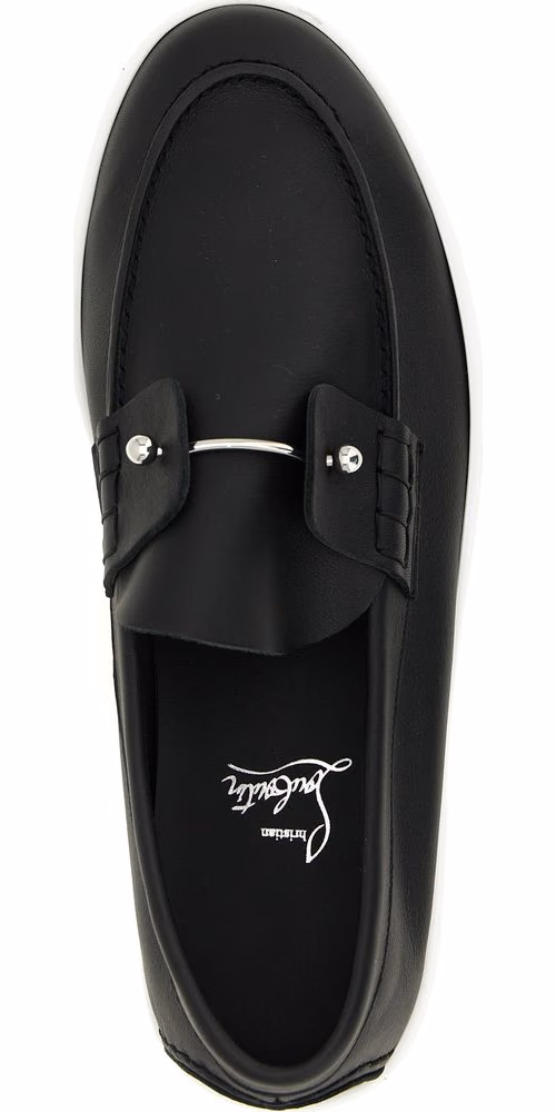 Christian Louboutin Black Calfskin Slip-On Loafers
