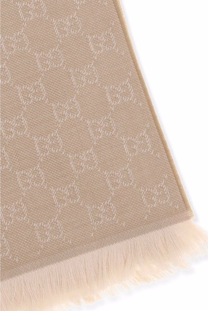 Gucci Beige Wool Oves Aries Foulard