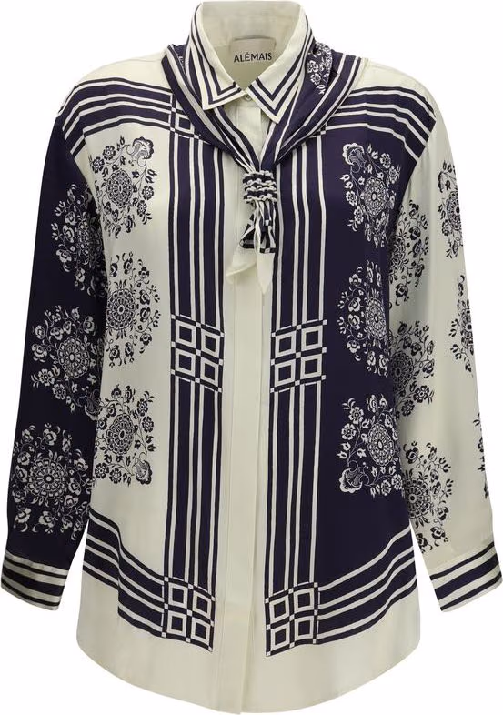 Alemais Blue Silk Shirt