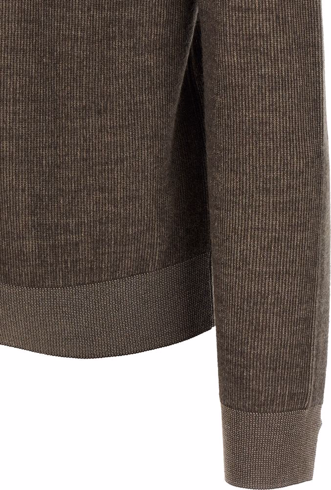 Brioni Brown Cashmere Cardigan