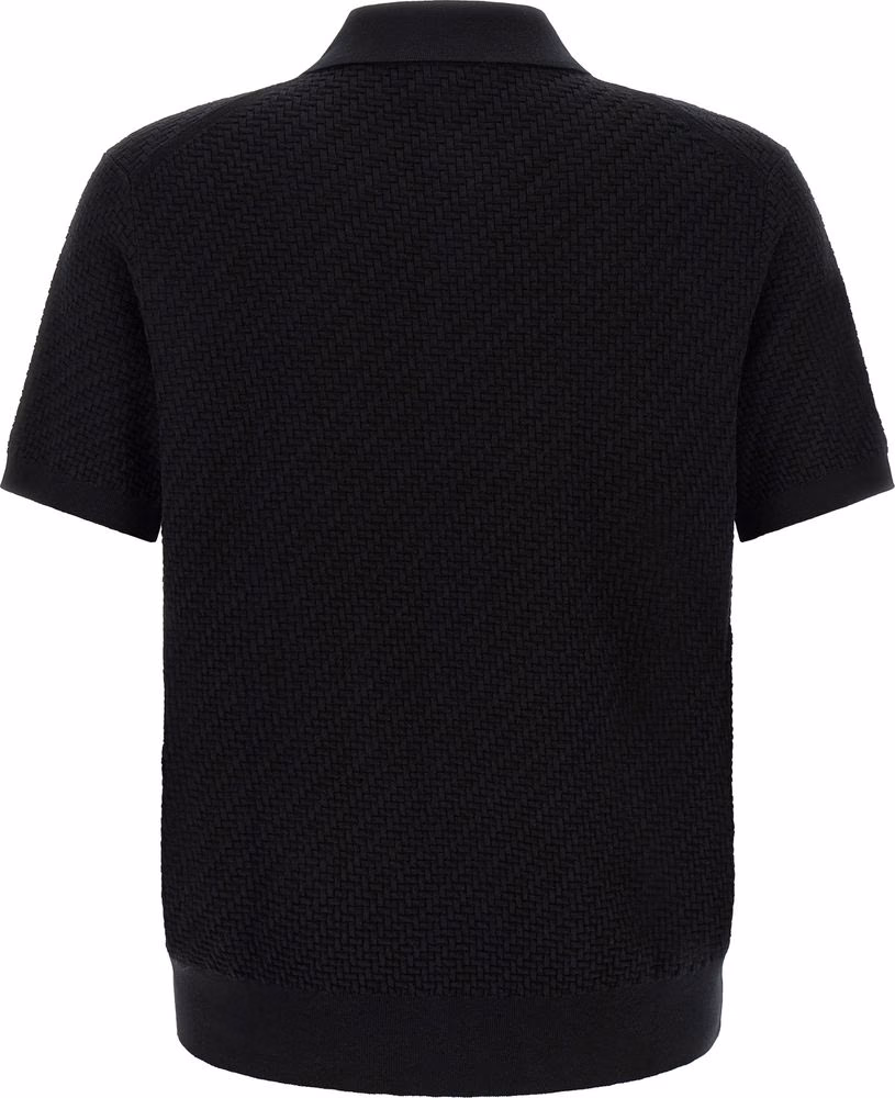 Brioni Black Cotton Polo Shirt