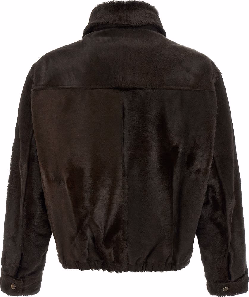 GIORGIO BRATO Brown Calfskin Leather Jacket