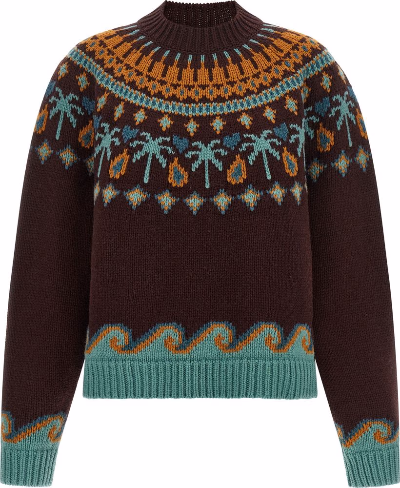 Alanui Brown Virgin Wool Cardigan