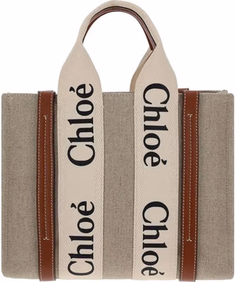 Brown Linen Handbag
