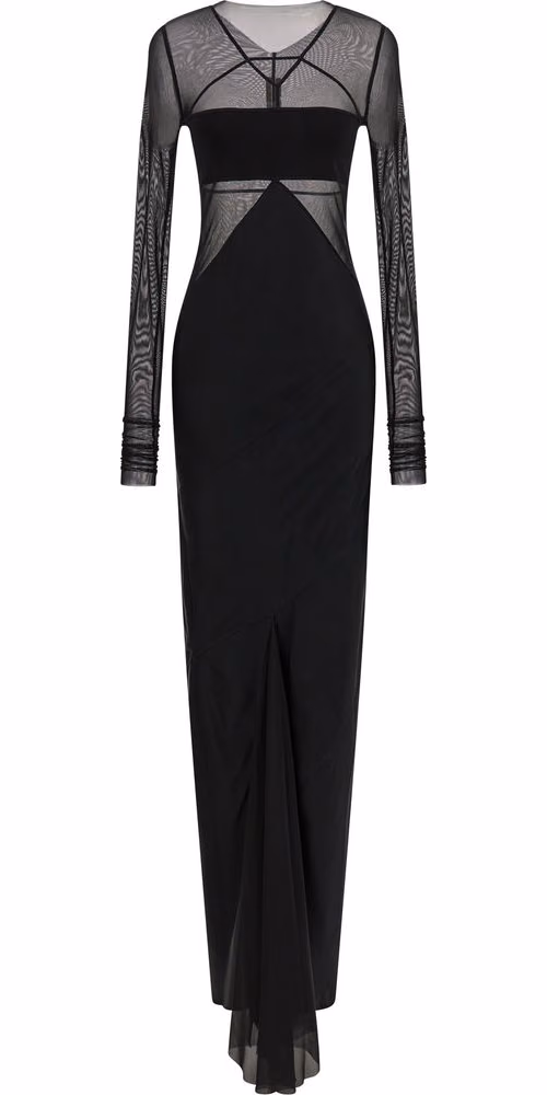 Rick Owens Black Nylon Long Dress