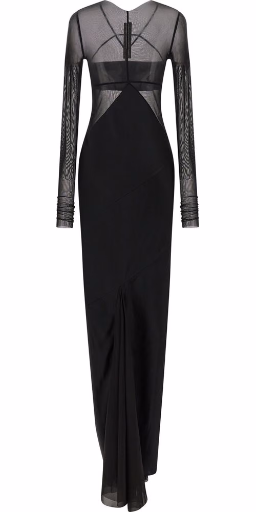 Rick Owens Black Nylon Long Dress