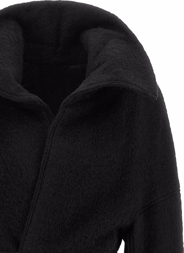 Rick Owens Black Marabou Coat