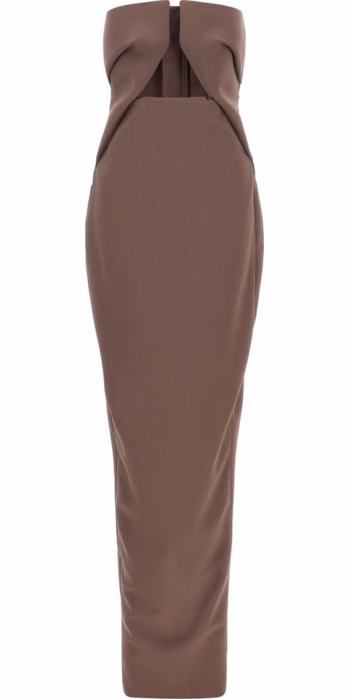 Rick Owens Brown Wool Long Dress