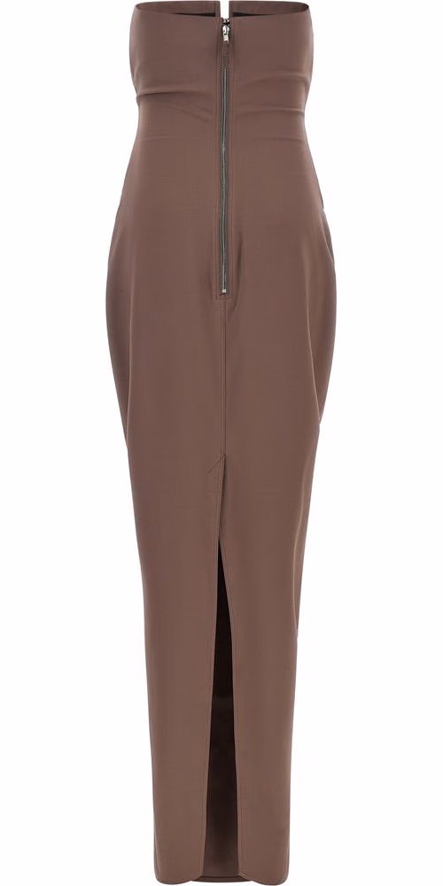Rick Owens Brown Wool Long Dress