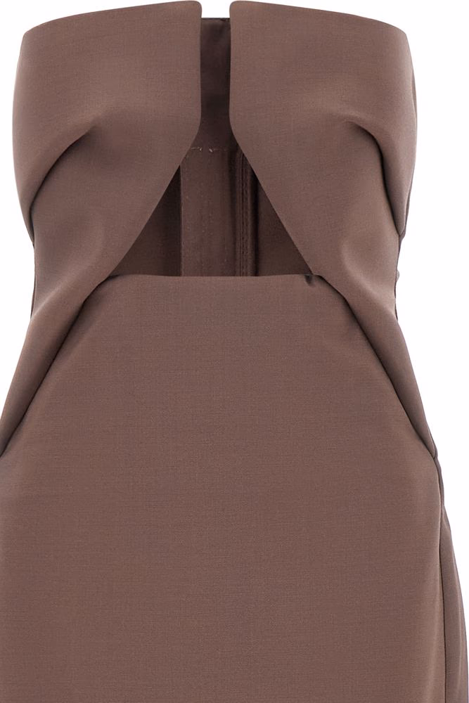 Rick Owens Brown Wool Long Dress