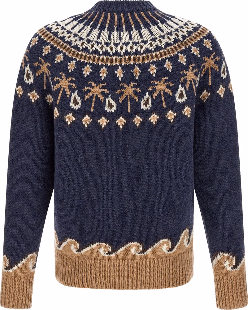 Alanui Blue Virgin Wool Cardigan