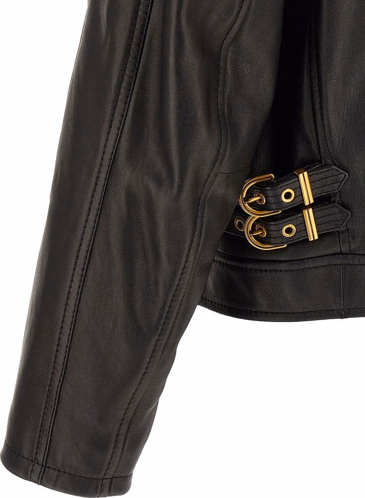 Versace Black Lamb Leather Leather Jacket