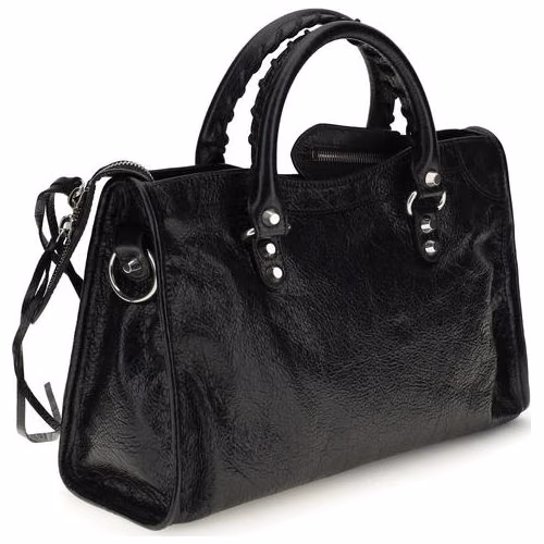 Balenciaga Black Lamb Ovis Aries Aries Shoulder Bag