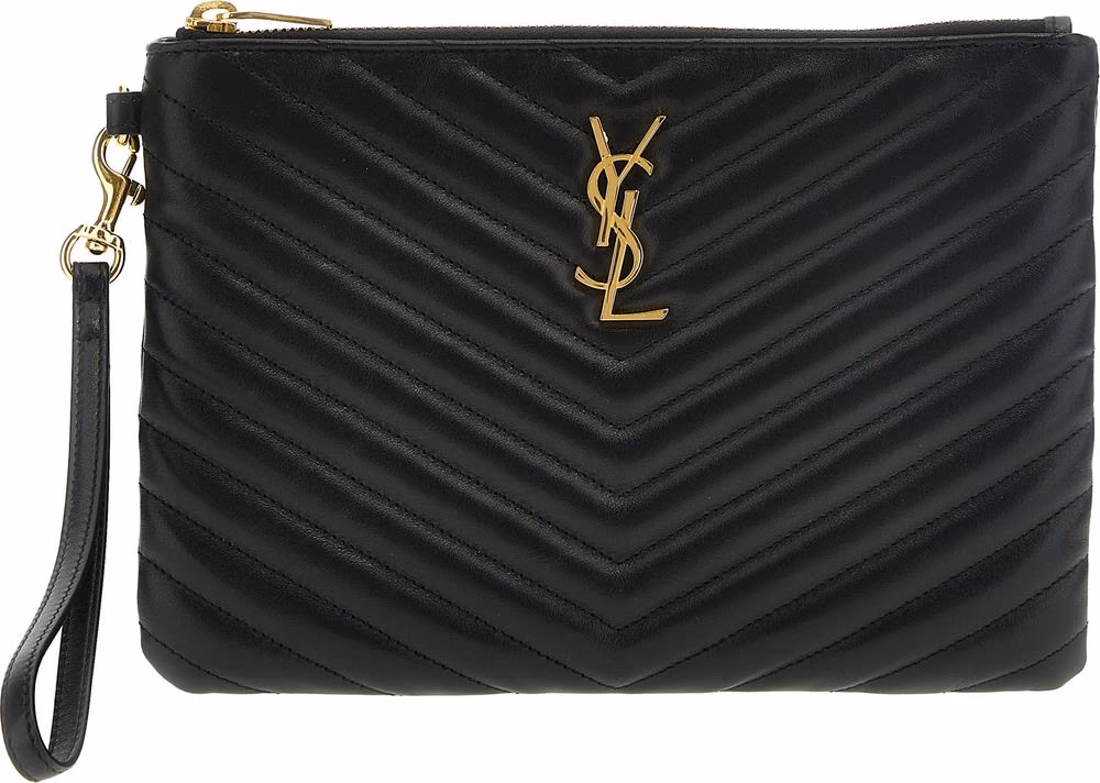 Saint Laurent Black Calfskin Clutch Bag
