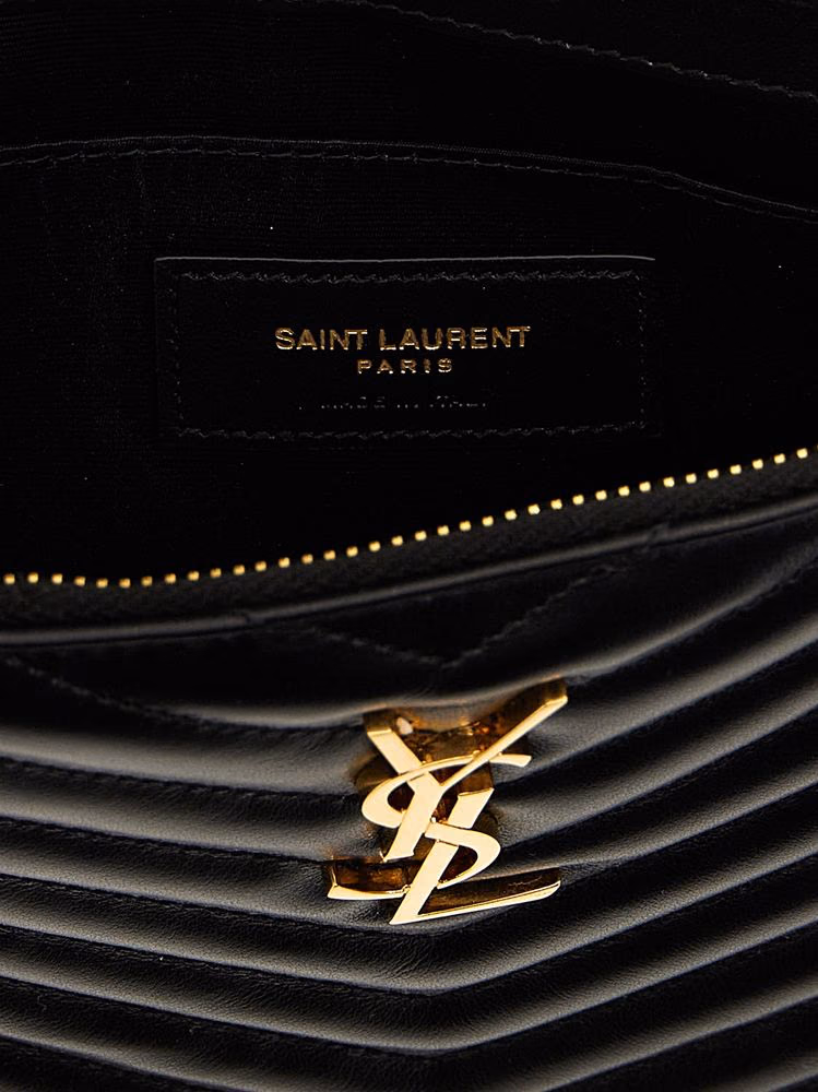 Saint Laurent Black Calfskin Clutch Bag