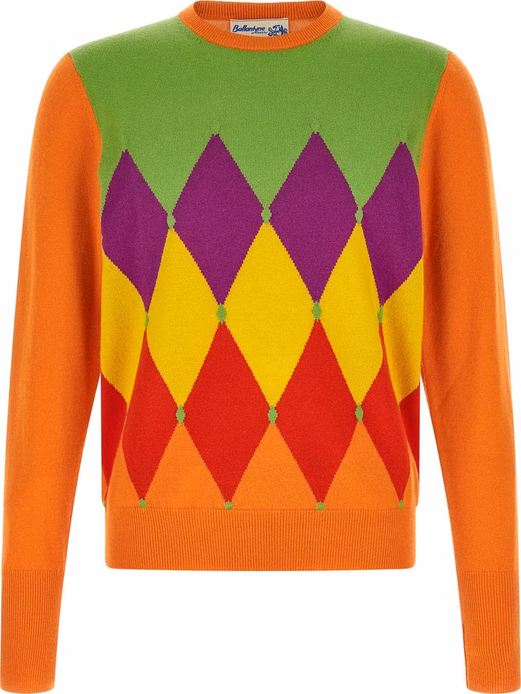 Ballantyne Orange Cashmere Cardigan
