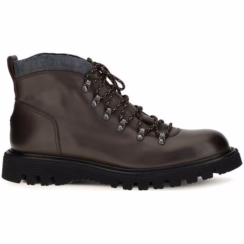 Fratelli Rossetti Brown Calf Leather Bos Taurus Lace-Up Boots