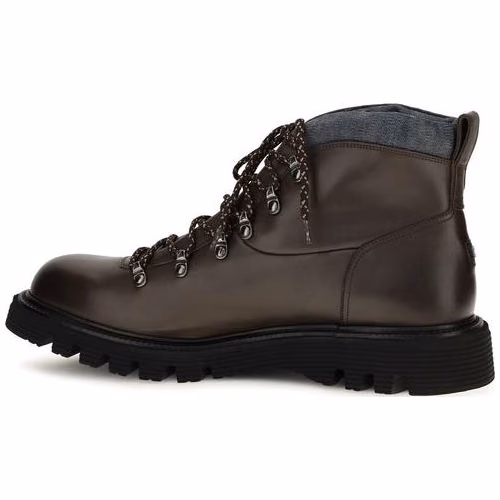 Fratelli Rossetti Brown Calf Leather Bos Taurus Lace-Up Boots