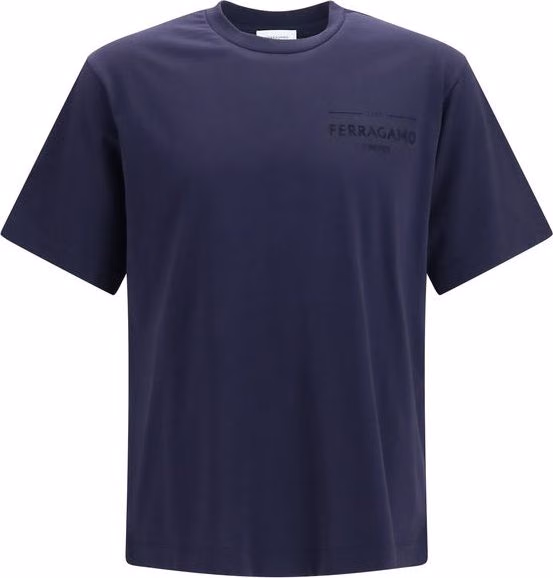 Ferragamo Blue Cotton T-Shirt