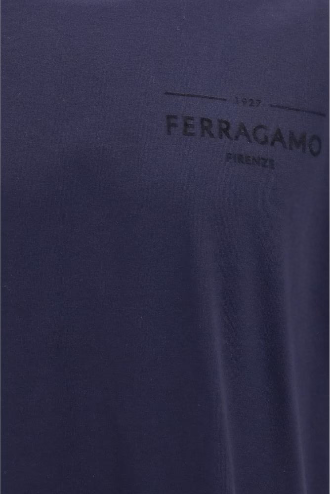 Ferragamo Blue Cotton T-Shirt